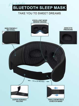 3D Bluetooth Sleep Mask Headphones – Ultra‑Thin Wireless Eye Mask for Side Sleepers - KickAssAndHaveALife