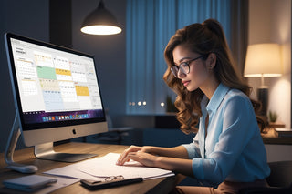 Woman managing her time using the Time Toolbox.
