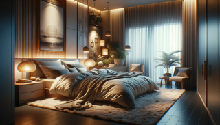 A cozy bedroom perfect for getting a great nights rest.