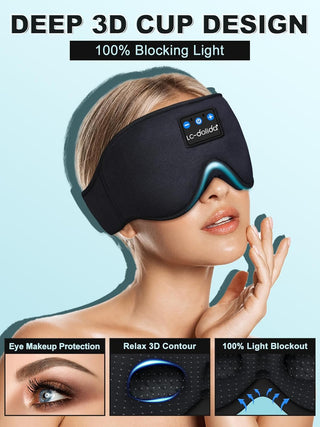 3D Bluetooth Sleep Mask Headphones – Ultra‑Thin Wireless Eye Mask for Side Sleepers - KickAssAndHaveALife