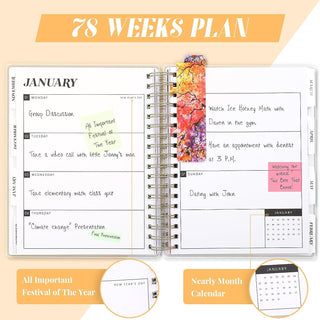 Hardcover Planner 2023-2024 18 Months Daily -Weekly- Monthly Planner - KickAssAndHaveALife